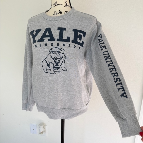 YALE University Auth.Sweatshirt Bulldog Football Collegiate Sz XS Oversized Fan - Picture 2 of 14
